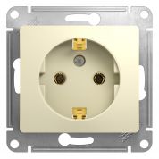 Розетка 1-ая с/з GSL000243 Clossa бежевая (механ.) Schneider Electric