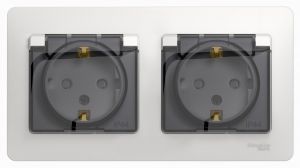 Розетка GSL000147 2х2Р+Е со шт. IP44 CLOSSA Schneider Electric